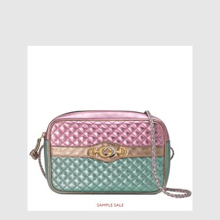 Laminated leather small shoulder bag