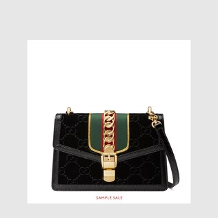 Sylvie GG velvet small shoulder bag