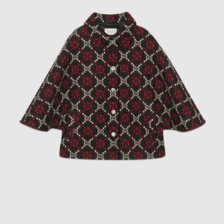 GG diamond wool cape coat