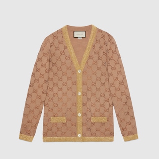 Cardigan with crystal GG motif