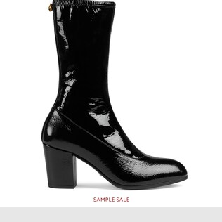 Patent leather boot