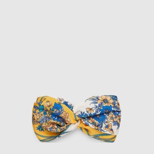 Silk headband with flowers and tassels
