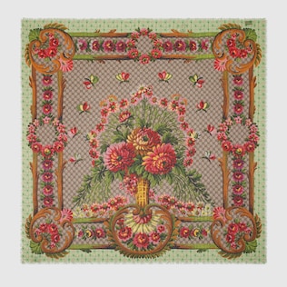 Flower vase print modal silk shawl 