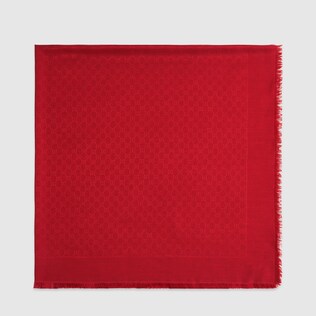 Silk wool GG jacquard shawl