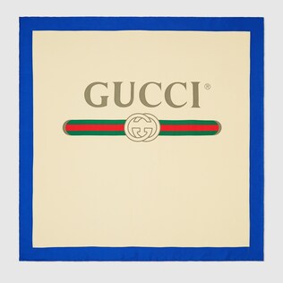 Gucci logo silk scarf
