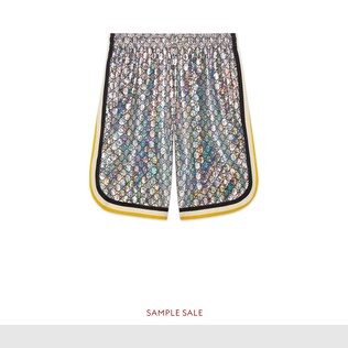 Laminated sparkling GG jersey shorts
