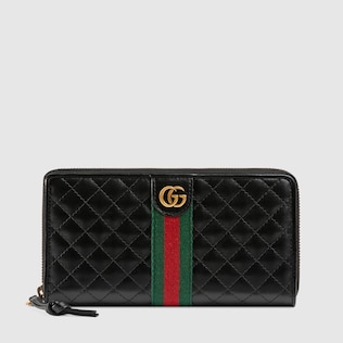 Wallets Purses Women S Accessories Gucci Leather Zip Around Wallet With Double G