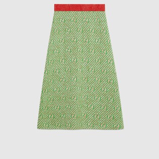 GG stripe wool skirt