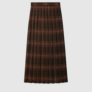 Tartan wool maxi skirt