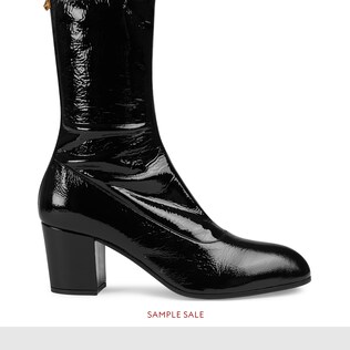 Patent leather boot