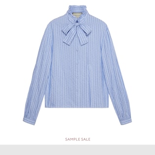 Cotton Shirt With Gucci Pinstripe Cotton Shirt With Gucci Pinstripe