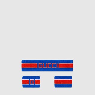 Gucci stripe headband and wrist cuffs