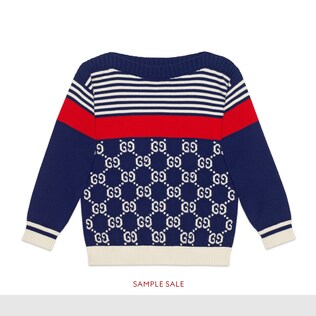 Children's GG and stripes knit sweater