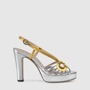 Metallic leather sandal
