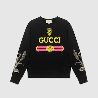 Cotton sweatshirt with Gucci logo