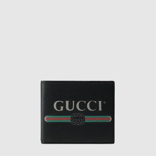 Gucci Print leather bi-fold wallet