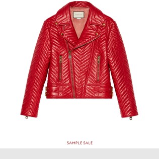 Quilted leather biker jacket