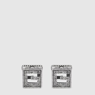 Silver Jewelry For Men Gucci Cufflinks With Square G In Silver