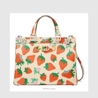 Gucci Zumi Strawberry print medium top handle bag