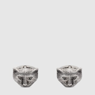 Silver Jewelry For Men Gucci Gucci Garden Silver Cat Cufflinks