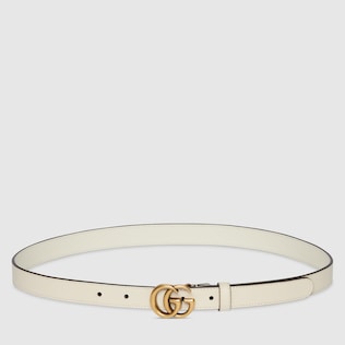 Leather belt with Double G buckle