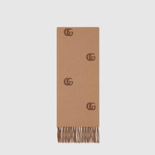 Wool scarf with Double G pattern