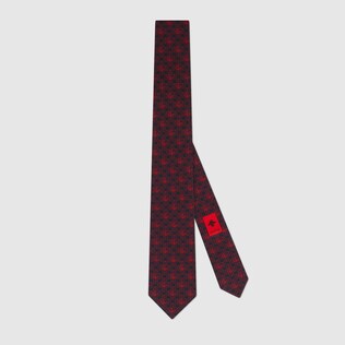 Double G horsebit chain silk tie