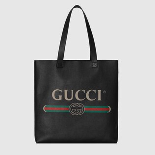 Gucci Print leather tote