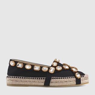 Canvas espadrille with crystals