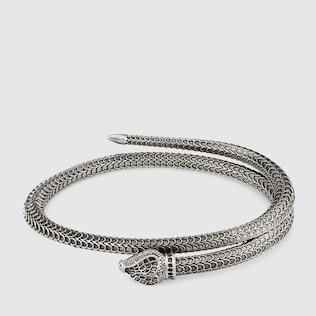gucci garden 系列纯银灵蛇造型手镯