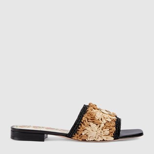 Raffia crochet flower sandal