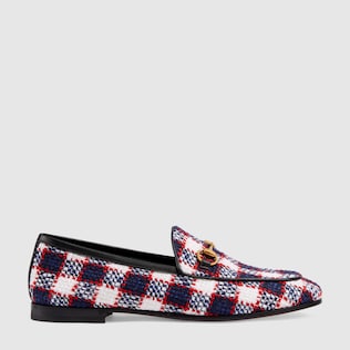 431467 G2050 9096 001 097 0000 Light Mocassins en tweed Gucci Jordaan femme