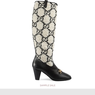Gucci Zumi GG tweed knee boot