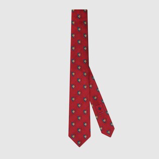 Bee crest silk tie