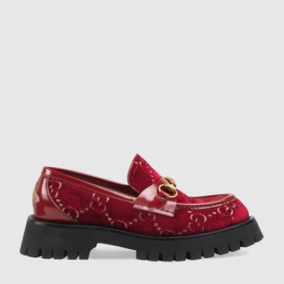 GG velvet lug sole loafer