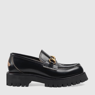 Leather lug sole loafer