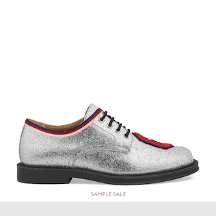 Children's glitter lace-up with patch
