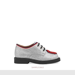 Toddler glitter lace-up with patch