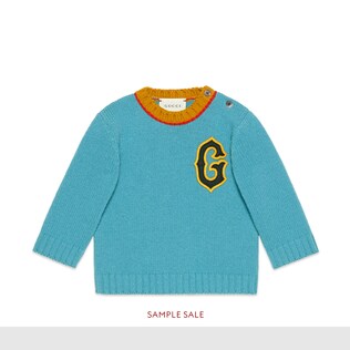 Baby wool sweater with G patch