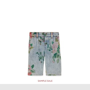 Baby denim pant with floral print