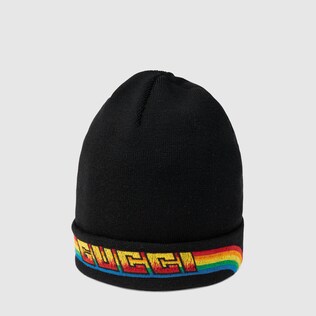 Children's wool hat with Gucci embroidery 