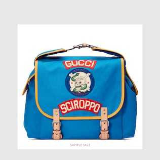 Children's canvas backpack with patches  