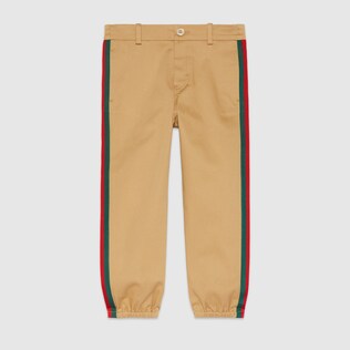 Children's gabardine trousers with patch