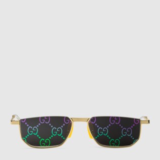 Rectangular metal sunglasses