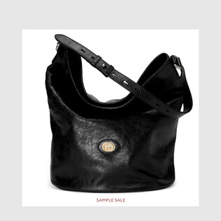 Leather hobo shoulder bag