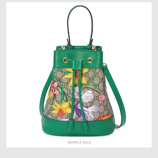 Online Exclusive Ophidia GG Flora small bucket bag