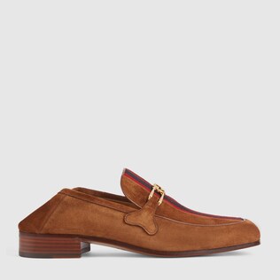 Suede loafer with Interlocking G