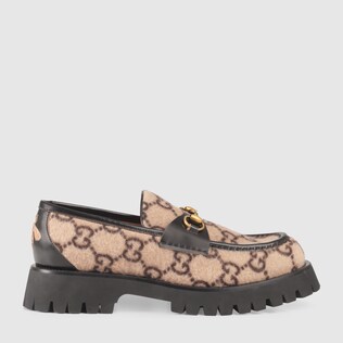 598312 G38C0 9768 001 100 0000 Light Mocassin en laineGG avec motif Mors