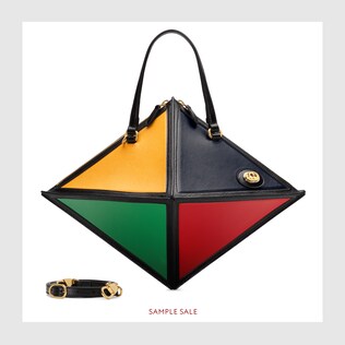 Leather large top handle bag