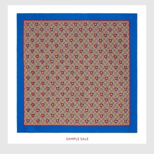 GG and bees crest print silk scarf